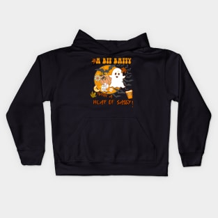 Halloween A Bit Batty With A Heap Of Sassy! Ghosts & Bats Kids Hoodie